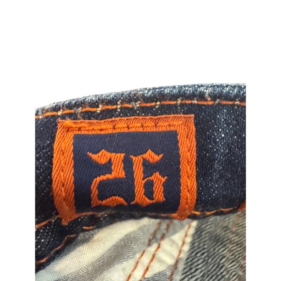 Rock Revival Gwen Capri Jeans Women 26 Dark Wash Distressed Mid Rise Crop Denim - Picture 6 of 9